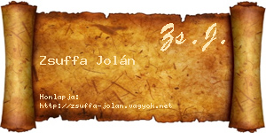 Zsuffa Jolán névjegykártya