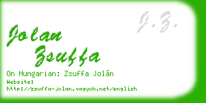 jolan zsuffa business card